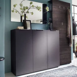 Sale Garderobenset Badija in Anthrazit Wenge Braun (dreiteilig) Garderoben