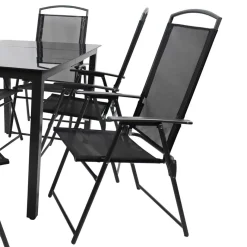 Sale Garten Essgruppe in Schwarz - Kameron (siebenteilig) Sitzgruppe