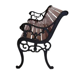 Sale Garten Sitzbank Espresso aus Gusseisen Sitzbank