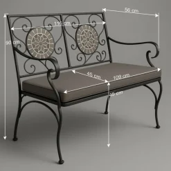 Best Gartenbank mit Mosaik aus Keramik - Tasmania Sitzbank