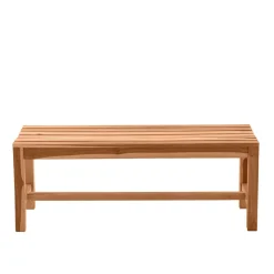 Sale Gartenbank ohne Rückenlehne aus Teak Massivholz - Klahuma Sitzbank