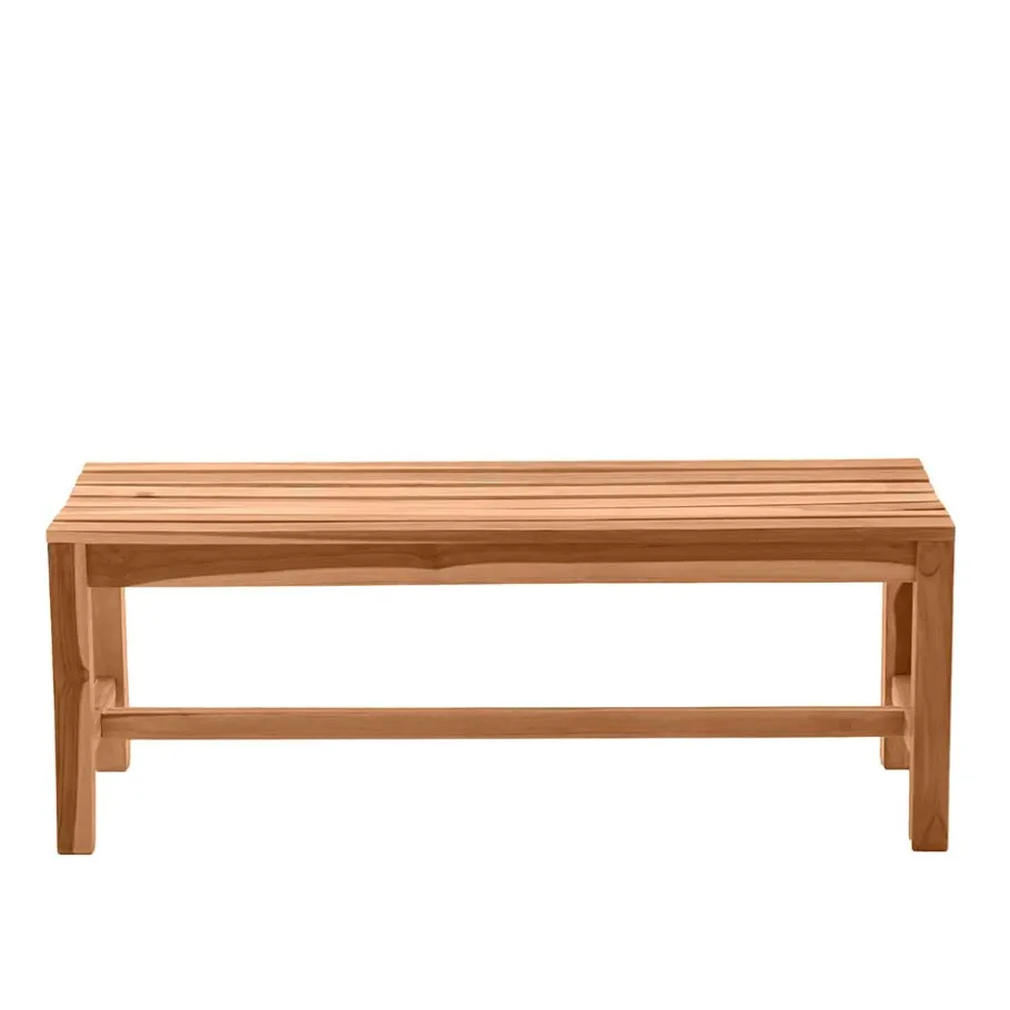 Sale Gartenbank ohne Rückenlehne aus Teak Massivholz - Klahuma Sitzbank