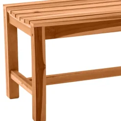 Sale Gartenbank ohne Rückenlehne aus Teak Massivholz - Klahuma Sitzbank