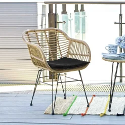 New Geflecht Armlehnstuhl aus Kunstrattan Beige - Syanta (2er Set) Stühle