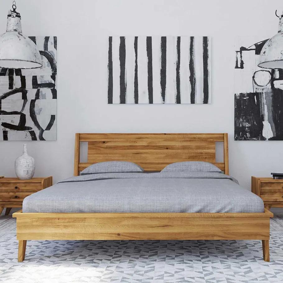 Clearance Geöltes Wildeiche Bettgestell in vier Größen - Hardus I Betten