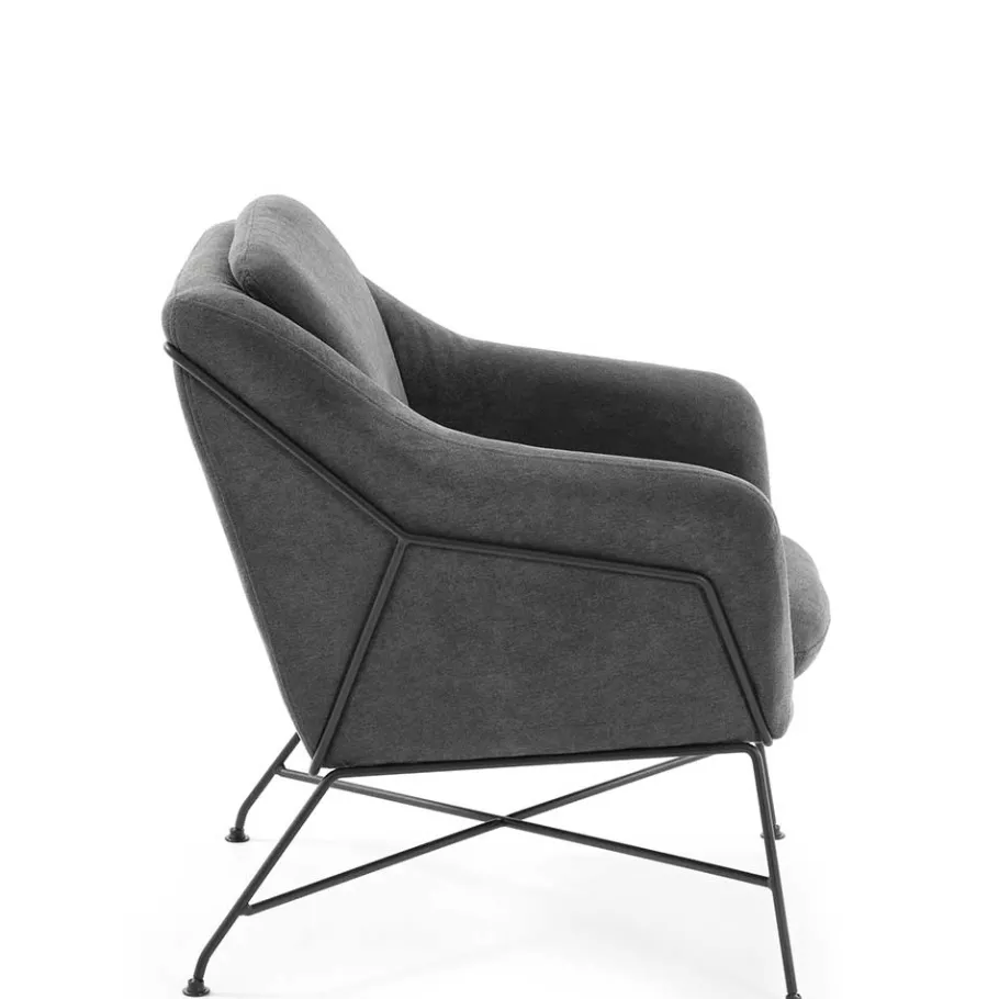 Clearance Gemütlicher Polstersessel in dunklem Grau - Lucios Sessel