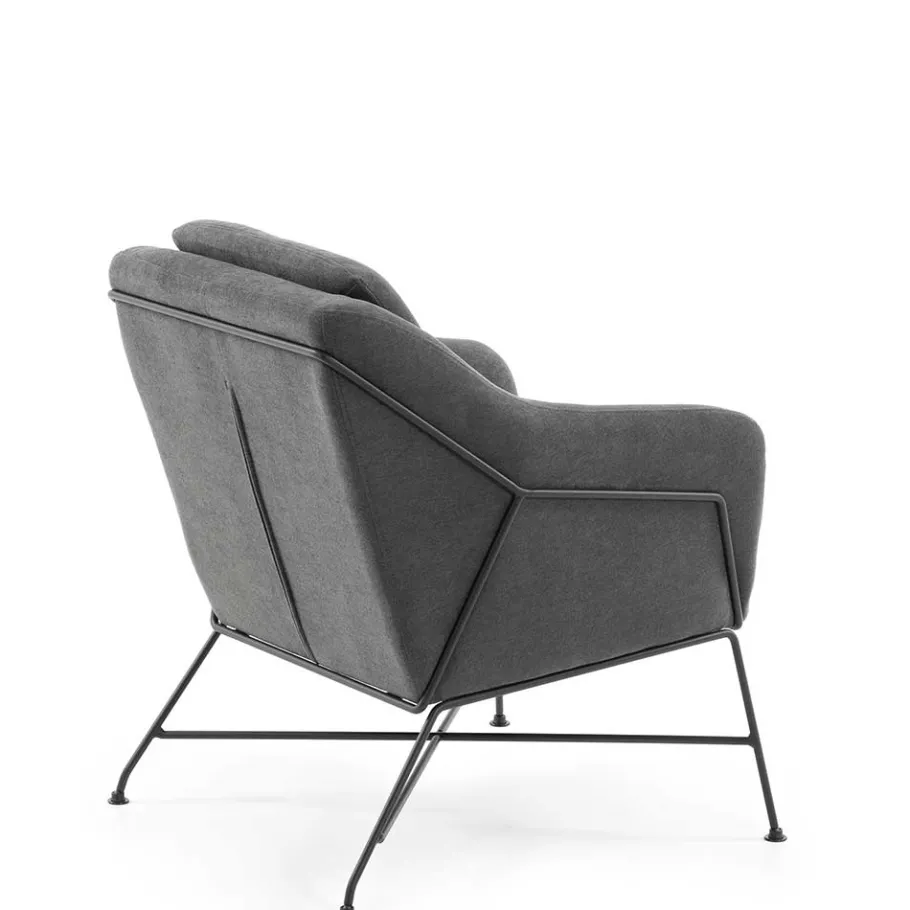 Clearance Gemütlicher Polstersessel in dunklem Grau - Lucios Sessel