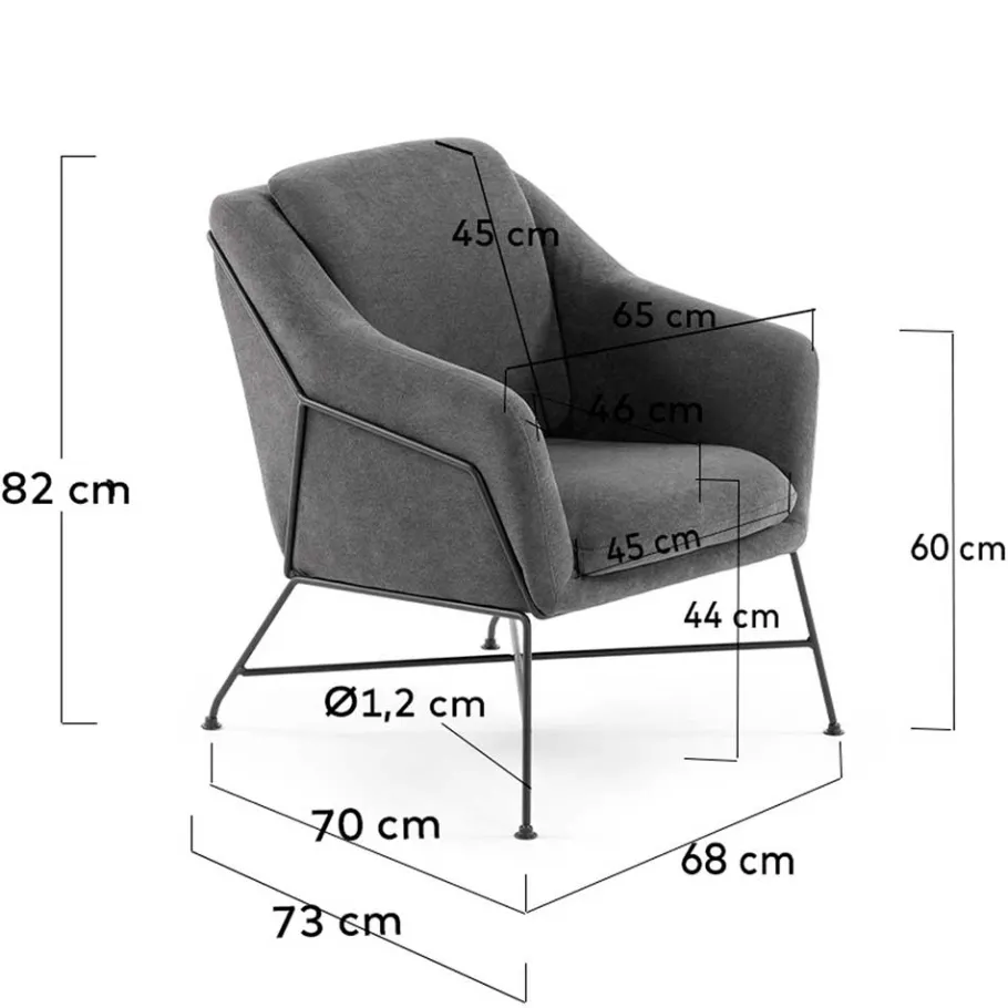 Clearance Gemütlicher Polstersessel in dunklem Grau - Lucios Sessel