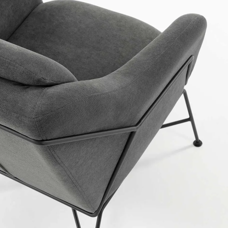 Clearance Gemütlicher Polstersessel in dunklem Grau - Lucios Sessel