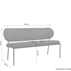 Best Gepolsterte Esstischbank in Dunkelgrau - Julisk Sitzbank