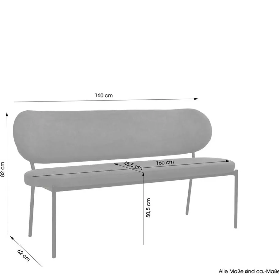 Best Gepolsterte Esstischbank in Dunkelgrau - Julisk Sitzbank