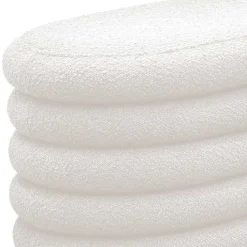 Best Gepolsterte Truhenbank aus Boucle in Weiß - Duben Sitzbank