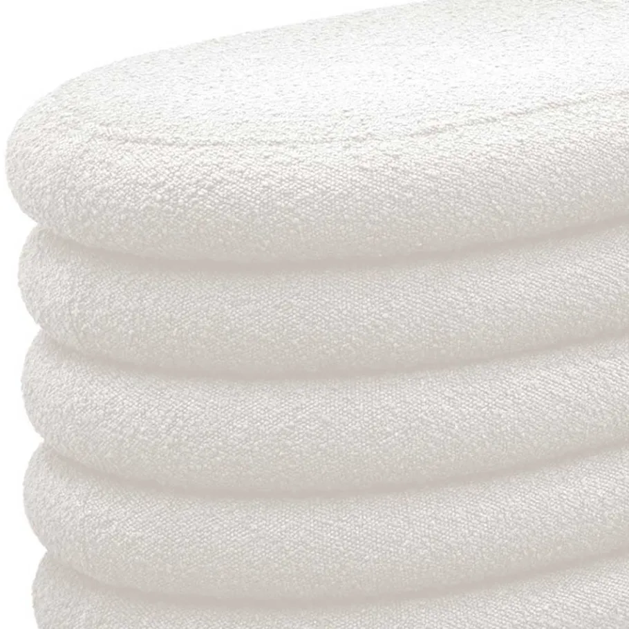 Best Gepolsterte Truhenbank aus Boucle in Weiß - Duben Sitzbank