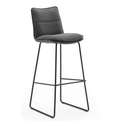 Best Gepolsterter Barstuhl aus Chenille - Amelie (2er Set) Hocker