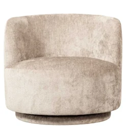 Best Gerundeter Chenille Wohnzimmersessel in Beige - Paryra Sessel