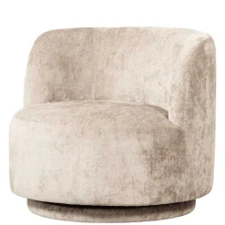 Best Gerundeter Chenille Wohnzimmersessel in Beige - Paryra Sessel