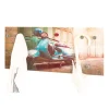 Best Glas Garderobe mit Motorroller Fotodruck - Fleppos Garderoben