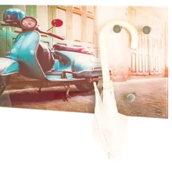 Best Glas Garderobe mit Motorroller Fotodruck - Fleppos Garderoben