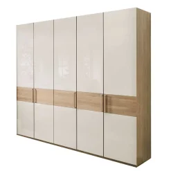 Sale Glasfront Kleiderschrank in Beige & Eiche - Emdsiva Kleiderschränke|Schränke