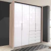 Best Glasfront Kombi-Kleiderschrank in Weiß - Bosays Kleiderschränke|Schränke