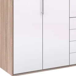 Best Glasfront Kombi-Kleiderschrank in Weiß - Bosays Kleiderschränke|Schränke