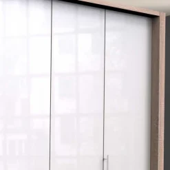 Best Glasfront Kombi-Kleiderschrank in Weiß - Bosays Kleiderschränke|Schränke