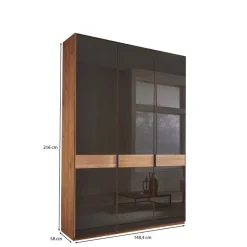 New Glasfront-Schlafzimmerschrank in Dunkelbraun - Hung Kleiderschränke|Schränke