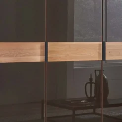 New Glasfront-Schlafzimmerschrank in Dunkelbraun - Hung Kleiderschränke|Schränke