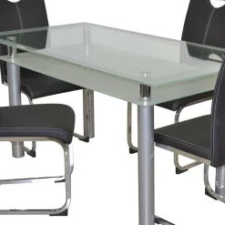 Best Glastisch & Freischwinger Stühle - Zaparony (fünfteilig) Sitzgruppe