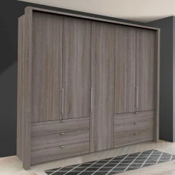 New Gleittüren-Kleiderschrank in Holz-Optik - Crenba Kleiderschränke|Schränke