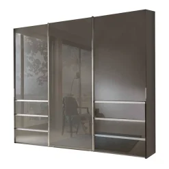 Hot Gleittürenschrank in Braun Glasfront - Padrig Kleiderschränke|Schränke