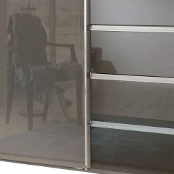 Hot Gleittürenschrank in Braun Glasfront - Padrig Kleiderschränke|Schränke