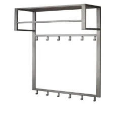 Best Graue Stahl Wandgarderobe mit 12 Haken - King Garderoben