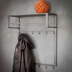 Best Graue Stahl Wandgarderobe mit 12 Haken - King Garderoben