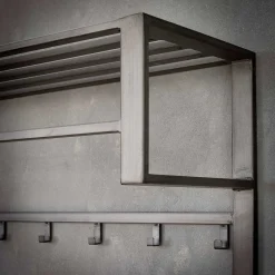 Best Graue Stahl Wandgarderobe mit 12 Haken - King Garderoben