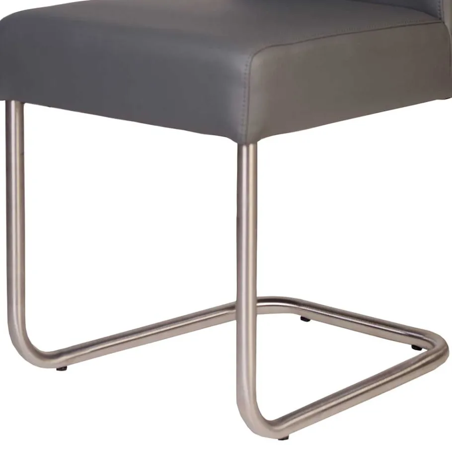 Clearance Grauer Polsterstuhl mit Swing-Fuß - Motrilo (2er Set) Sessel|Stühle