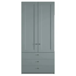 Hot Graugrüner Kleiderschrank 2-türig mit 3 Schubladen - Rajavo Kleiderschränke|Schränke