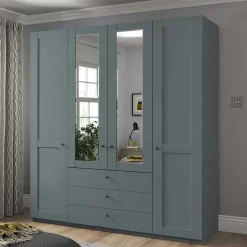 Hot Graugrüner Kombi-Kleiderschrank 200 cm breit - Rajavo Kleiderschränke