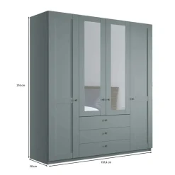 Hot Graugrüner Kombi-Kleiderschrank 200 cm breit - Rajavo Kleiderschränke
