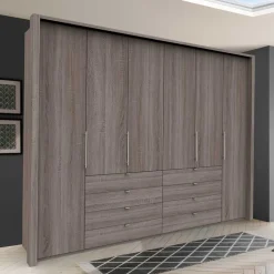 Online Großer Kleiderschrank im Holzlook foliert - Crenba Kleiderschränke|Schränke