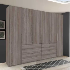 Online Großer Kleiderschrank im Holzlook foliert - Crenba Kleiderschränke|Schränke