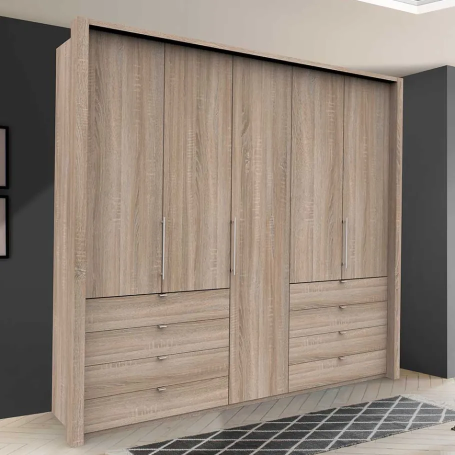 Best Großer Kleiderschrank in Eiche Sägerau - Zayun Kleiderschränke