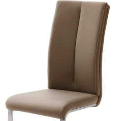 Sale Hellbrauner Freischwinger Stuhl Carihm mit Kunstleder (4er Set) Sessel|Stühle