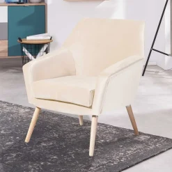 Sale Heller Sessel in Creme Samtvelours - Agnesco Sessel