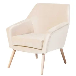 Sale Heller Sessel in Creme Samtvelours - Agnesco Sessel