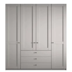 Online Hellgrauer Kleiderschrank mit Metallgriffen - Ridonna Kleiderschränke