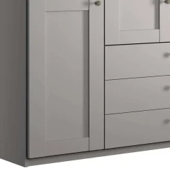 Online Hellgrauer Kleiderschrank mit Metallgriffen - Ridonna Kleiderschränke