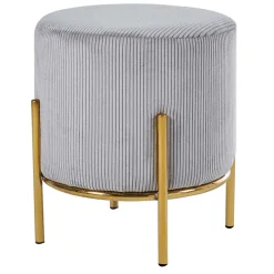 Sale Hellgrauer Polsterhocker mit Cord Bezug - Promo Hocker