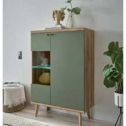 Best Highboard in Graugrün und Wildeiche - Oliva Highboards|Vitrinen
