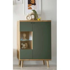 Best Highboard in Graugrün und Wildeiche - Oliva Highboards|Vitrinen